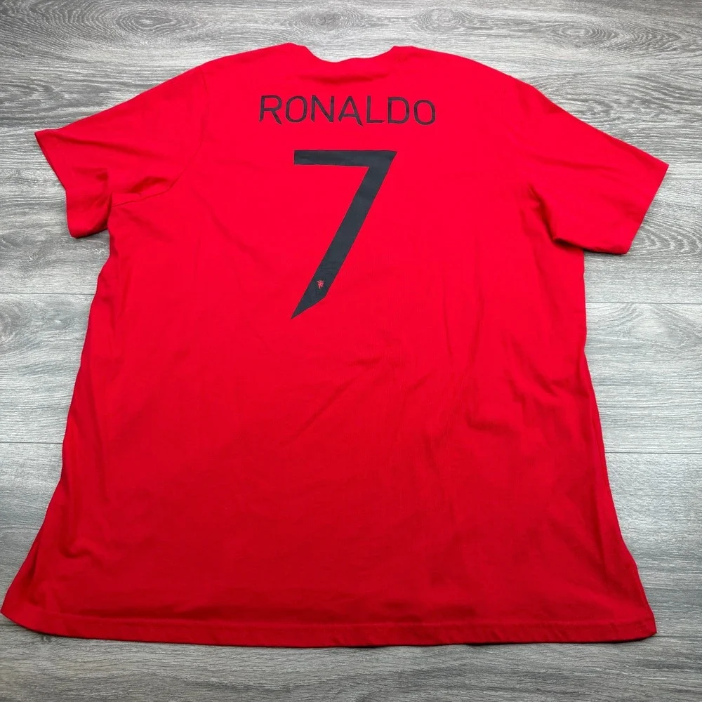 Adidas Manchester United T Shirt Men XXL Red Cristiano Ronaldo #7 Soccer Graphic